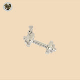 (2-1569) 925 Sterling Silver -  Weight Lifting Hallow Pendant.