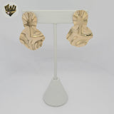 (1-1218-6) Laminado de Oro - Pendientes Doble Ondulado - BGF