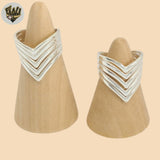(2-5061) 925 Sterling Silver - Layered Triangle Ring