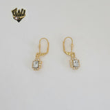 (1-1170-2) Gold Laminate - Zircon Dangling Earrings - BGO
