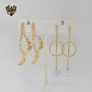 (1-1245-2) Gold Laminate - Long Earrings - BGF