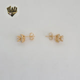 (1-1198) Gold Laminate - Stud Flower Earrings - BGF