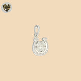 (2-1215) 925 Sterling Silver - Zircon Four Leaf Pendant.