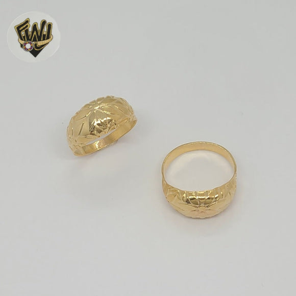 (1-3049-5) Gold Laminate - Flower Carved Ring - BGO