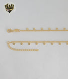 (1-6195-3) Gold Laminate - Curb Link Star Necklace - BGF