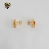 (1-1209-3) Gold Laminate - Zircon Stud Earrings - BGO