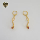 (1-1239-1) Gold Laminate - Long Earrings - BGO