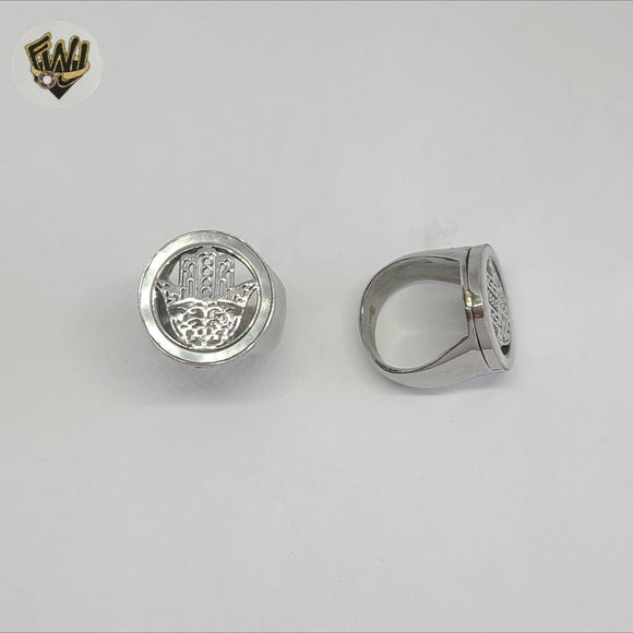 (4-0078) Acero inoxidable - Anillo para hombre con circonitas talladas.