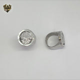 (4-0078) Acero inoxidable - Anillo para hombre con circonitas talladas.