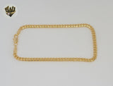 (1-0012-1) Gold Laminate - 4mm Curb Link Anklet - 10" - BGF