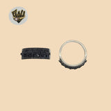 (2-5121-1) Plata de Ley 925 - Anillo Zircon Negro