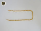 (1-0012-1) Gold Laminate - 4mm Curb Link Anklet - 10" - BGF