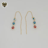 (1-1239-5) Laminado de oro - Pendientes de ojo malvado - BGF