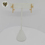 (1-1206-3) Laminado de Oro - Pendientes Cuadrados Largos - BGF