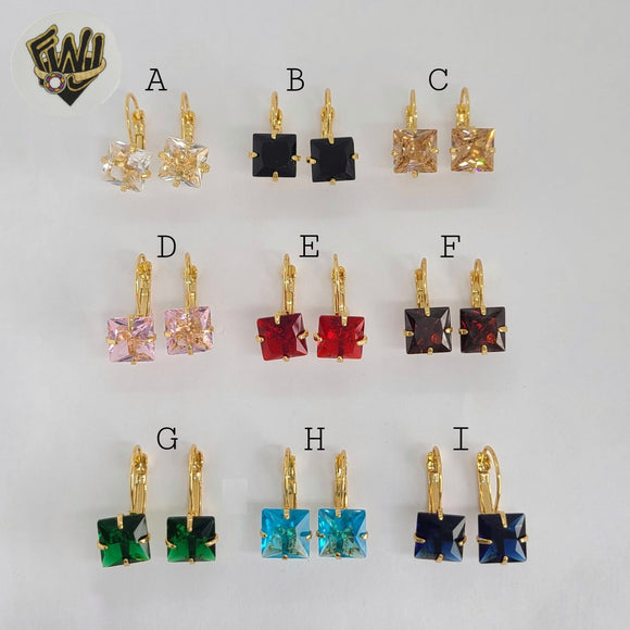 (1-1183) Gold Laminate - Zircon Earrings - BGO