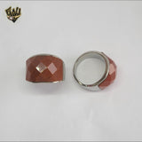 (4-0078) Acero inoxidable - Anillo para hombre con circonitas talladas.