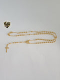 (1-3313) Gold Laminate - Benedict Rosary Necklace - 18" - BGF.