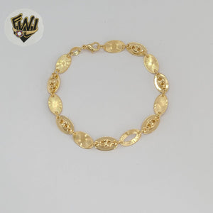 (1-0757-1) Gold Laminate - 7mm Double Link Bracelet - 7.5" - BGF