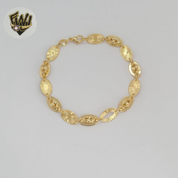 (1-0757-1) Gold Laminate - 7mm Double Link Bracelet - 7.5