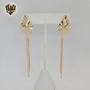 (1-1212-5) Gold Laminate - Kite Shape Long Earrings - BGF