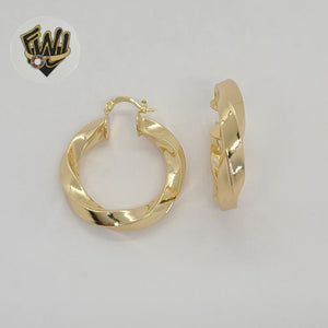 (1-2701-3) Gold Laminate - Twisted Hoops - BGO