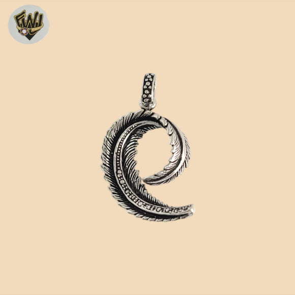 (2-1645) 925 Sterling Silver - Feather Pendant.