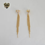 (1-1244-4) Gold Laminate - Heart Long Earrings - BGF