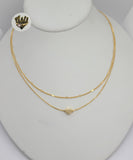 (1-6453) Gold Laminate - Layering Heart Necklace - BGF
