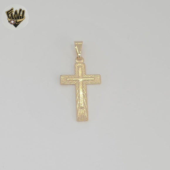 (1-2109-1) Gold Laminate - Double Cross Pendants - BGF