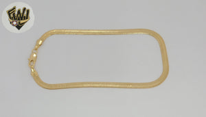 (1-0213) Laminado de oro - Tobillera con eslabones en espiga de 4 mm - 10" - BGF