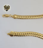 (1-6268-A) Laminado de oro - Collar de eslabones curvos con circonitas de 9 mm - BGO