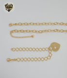 (1-6168) Gold Laminate - Rolo Link Heart Set - BGF