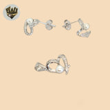 (2-6353-1) 925 Sterling Silver - Pearl and Heart Set.