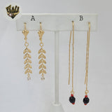 (1-1226-1) Gold Laminate - Long Earrings - BGF