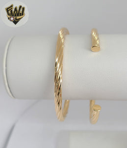 (1-4075) Gold Laminate - 4mm Twisted Open Bangles - BGF