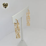 (1-1218-4) Laminado Oro - Aros Perlas Colgantes - BGF