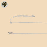 (2-66001) Plata de ley 925 - Collar de hoja de 1 mm - 17"