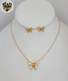 (1-6394-A) Gold Laminate - Zircon Butterfly Set - BGO
