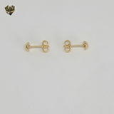 (1-1065) Gold Laminate - Half Stud Earrings - BGO