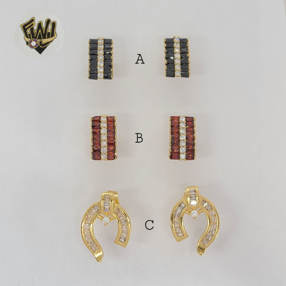 (1-1215-3) Gold Laminate - Stud Earrings - BGO