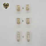 (1-2954) Gold Laminate - Two Tones Zircon Huggies - BGO