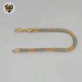 (1-0825) Pulsera de eslabones bicolores de 6 mm laminados en oro - 19 cm - BGO