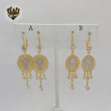 (1-1242-7) Gold Laminate - Two Tones Religious Earrings - BGF