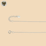 (2-66086) 925 Sterling Silver - 1mm Link Heart Necklace -17".