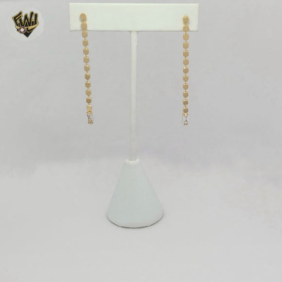 (1-1205-7) Gold Laminate - Dangle Zircon Earrings - BGF
