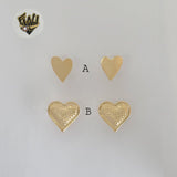 (1-1162-3) Laminado de Oro - Aretes de Corazón - BGF