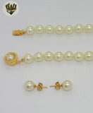 (MSET-29) Gold Laminate - 8mm Mallorca Pearls Set - BGF