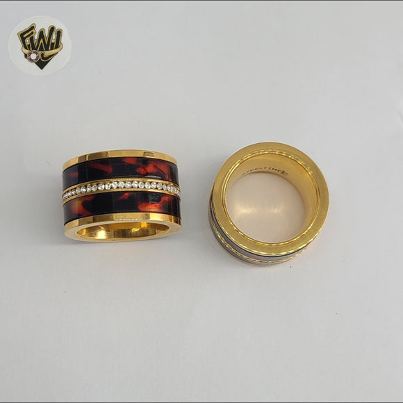 (4-0078) Acero inoxidable - Anillo para hombre con circonitas talladas.
