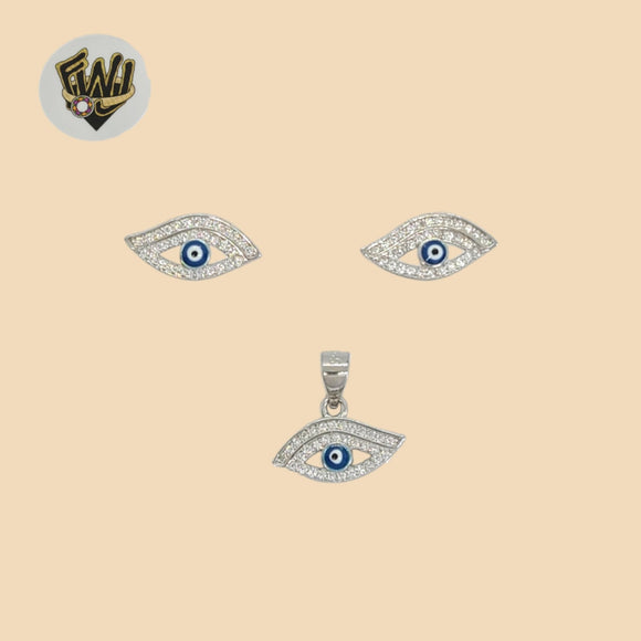 (2-6337) 925 Sterling Silver - Evil Eye Set.