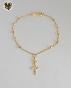(1-3316-3) Gold Laminate - 3mm Hand Rosary - 7.5” - BGF.